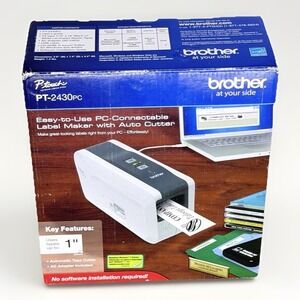 Brother P-Touch PT-2430PC Label Maker PC Connect Auto Cutter Tested
